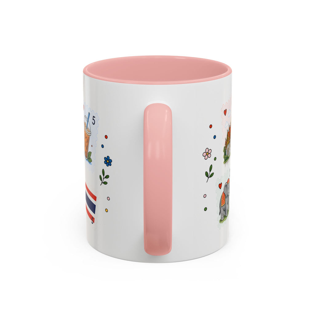 Bangkok Coffee Mug | Postage Stamp Collage Mug | Travel Souvenir Accent Cup 11oz 15oz