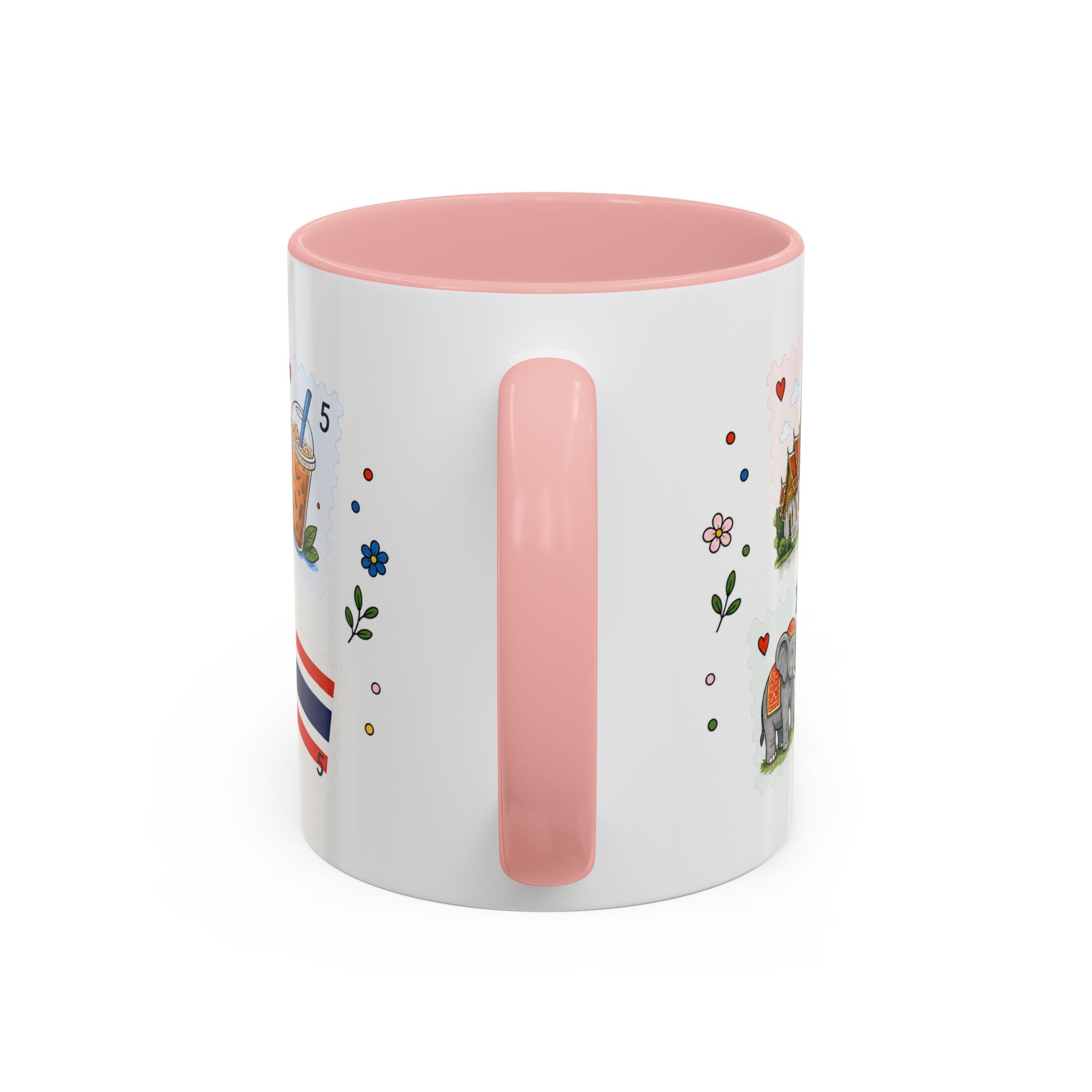 Bangkok Coffee Mug | Postage Stamp Collage Mug | Travel Souvenir Accent Cup 11oz 15oz