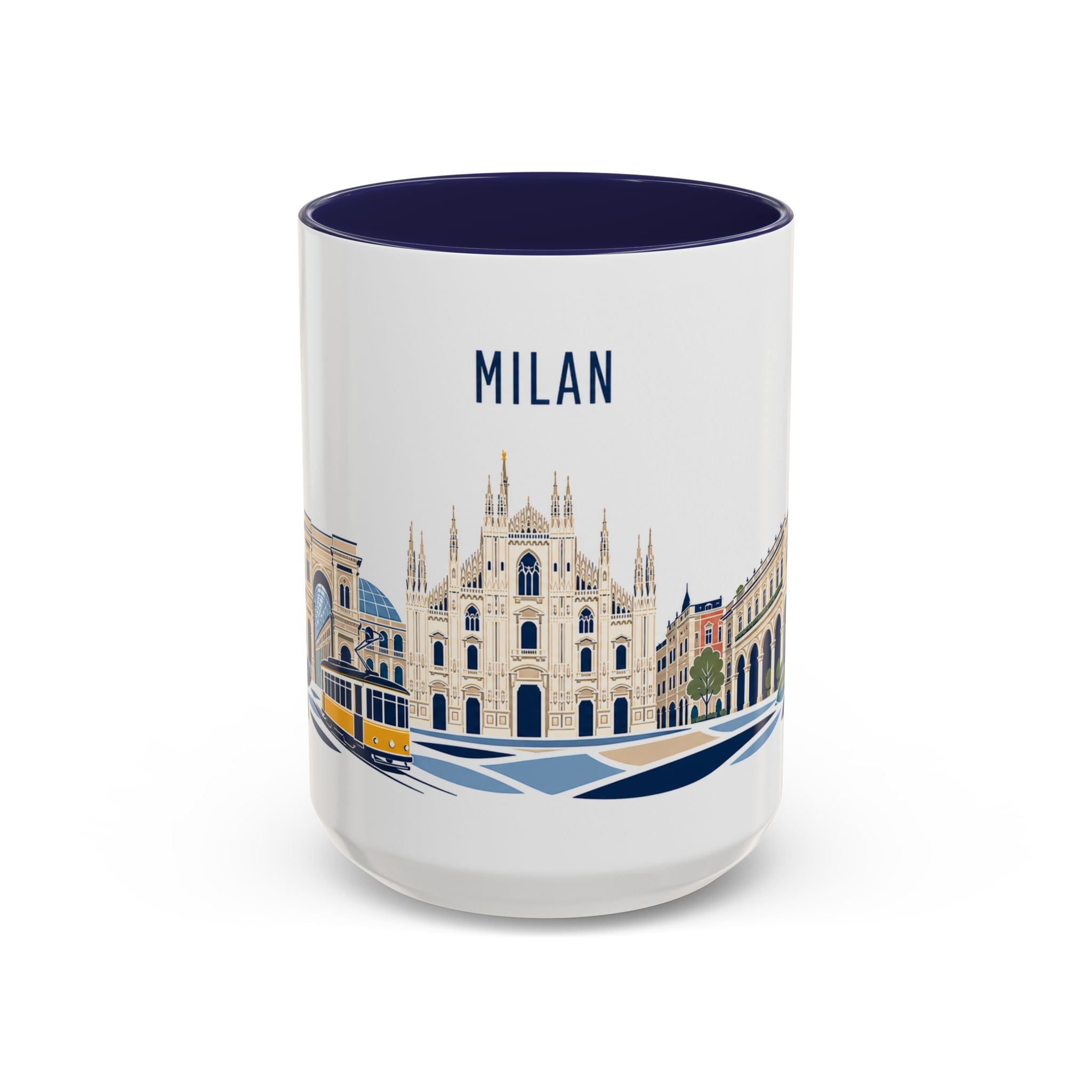 Milan Coffee Mug | Italy Travel Souvenir | Porcelain Decal City Gift | 11oz 15oz Accent Mug