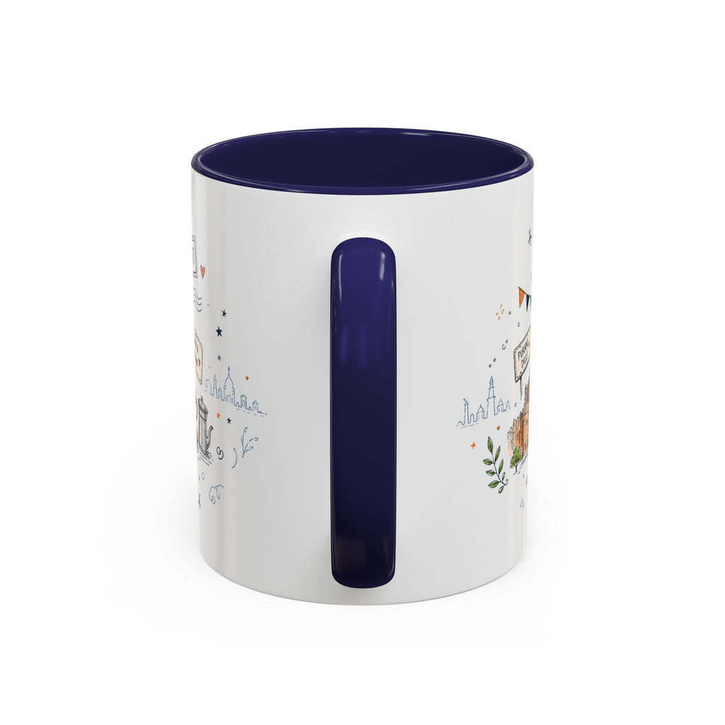 New Delhi Coffee Mug | India Souvenir Travel Gift | Accent Color Ceramic 11oz 15oz