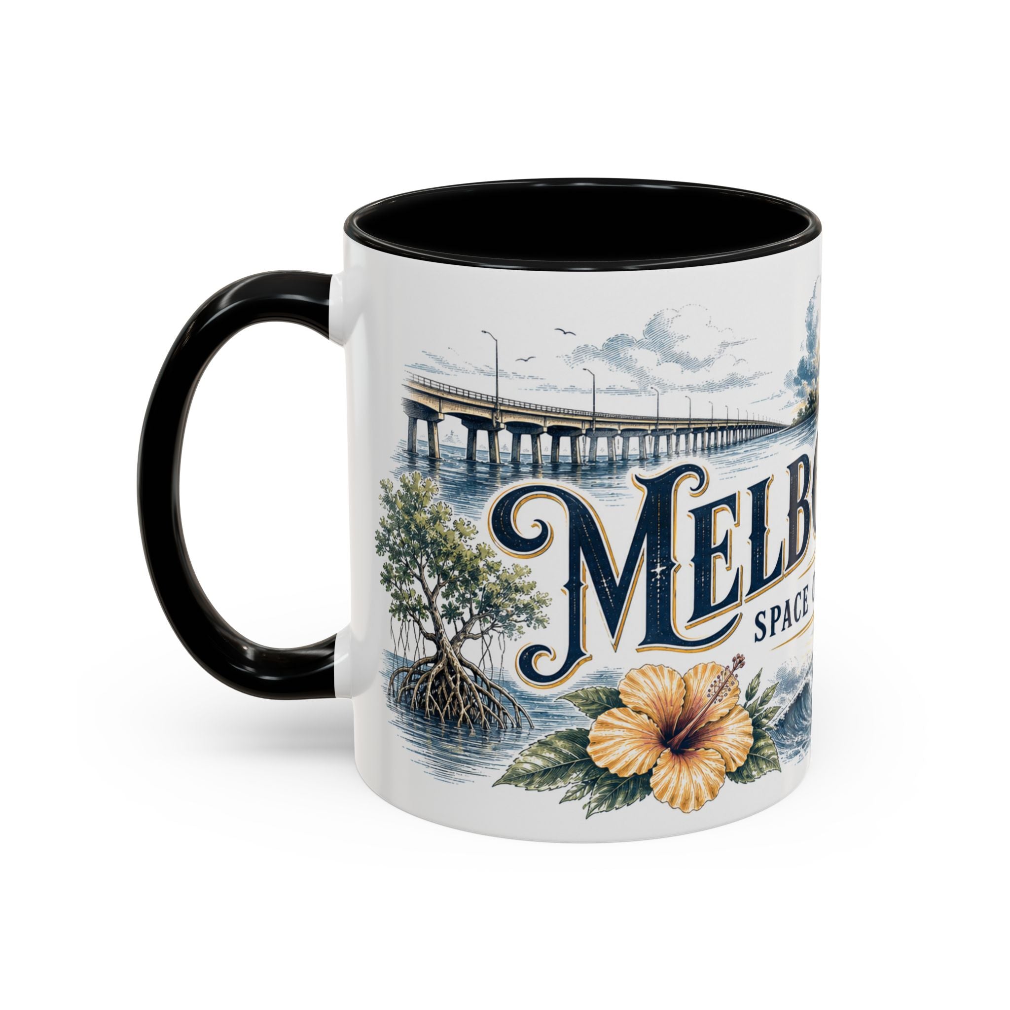 Melbourne FL Coffee Mug | United States Travel Souvenir | Vintage Illustrated City Gift | 11 oz 15 oz Accent Mug