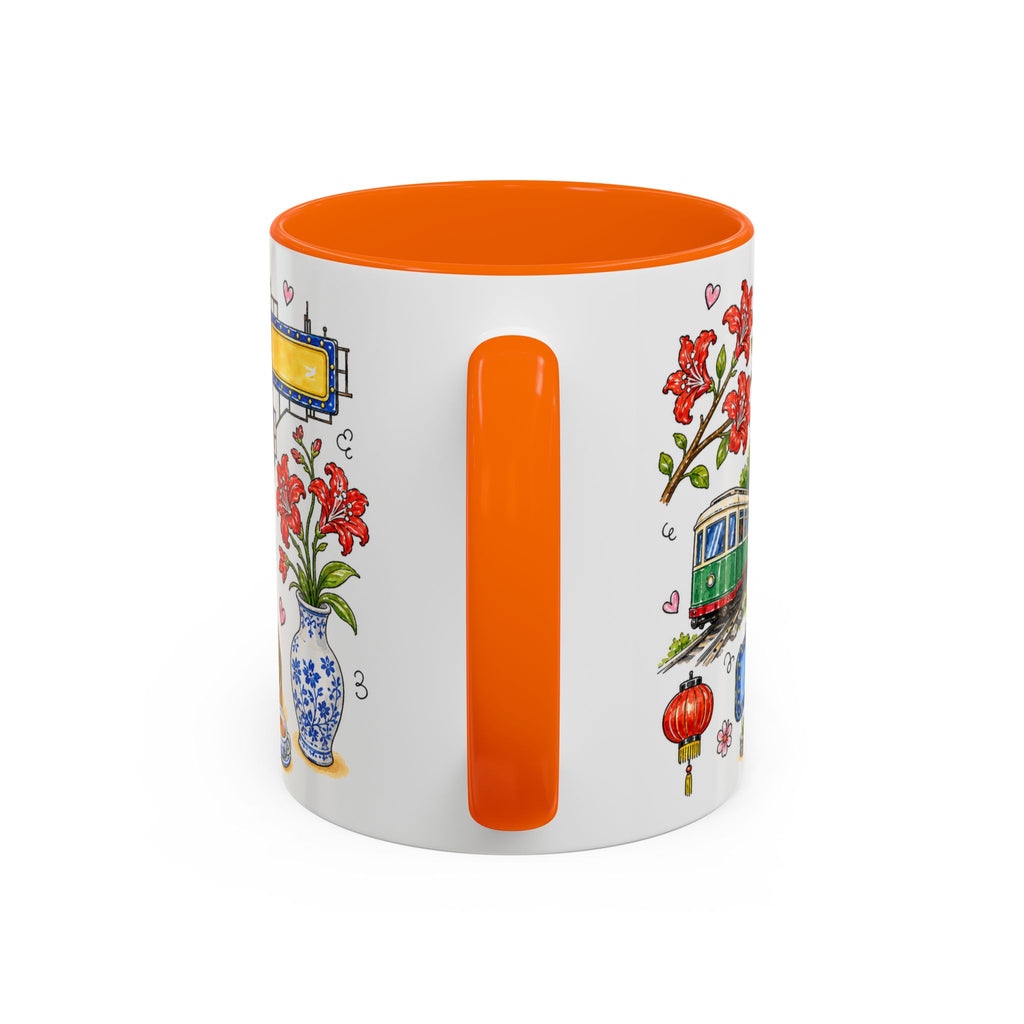 Hong Kong Illustrated Travel Mug | City Souvenir Accent Coffee Mug | 11oz 15oz Ceramic Cup