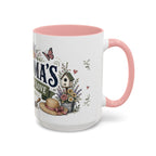 Grandma's Garden Of Love Coffee Mug | Gift From Grandkids | Accent Color Ceramic 11oz 15oz
