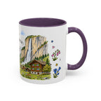 Lauterbrunnen Illustrated Travel Mug | Switzerland Souvenir Accent Coffee Mug | 11oz 15oz Ceramic Cup