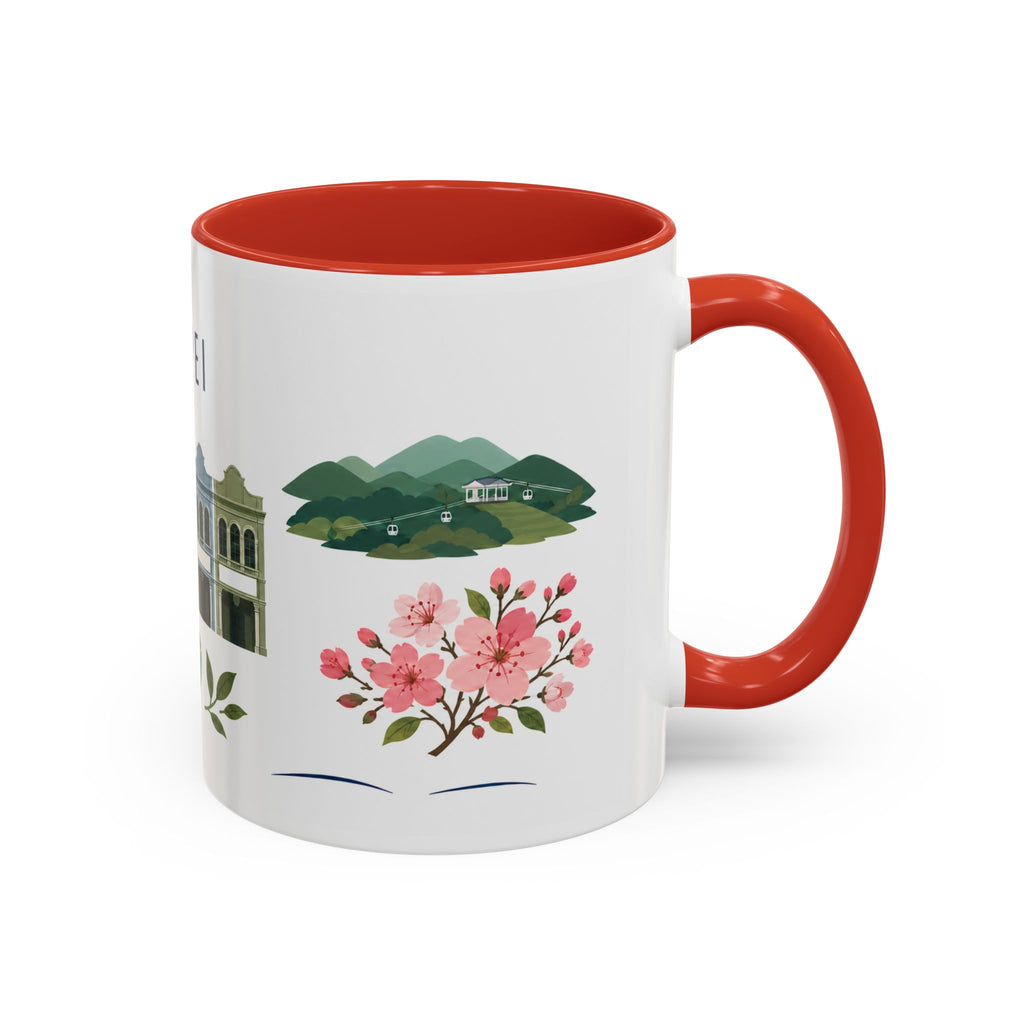 Taipei Coffee Mug | Taiwan Travel Souvenir | Porcelain Decal City Gift | 11oz 15oz Accent Mug