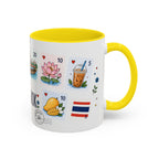 Bangkok Coffee Mug | Postage Stamp Collage Mug | Travel Souvenir Accent Cup 11oz 15oz