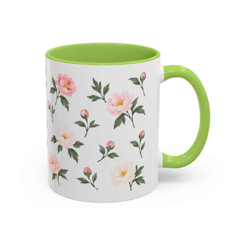 Indiana Peony Mug, State Flower Floral Coffee Cup, 11oz Botanical Gift