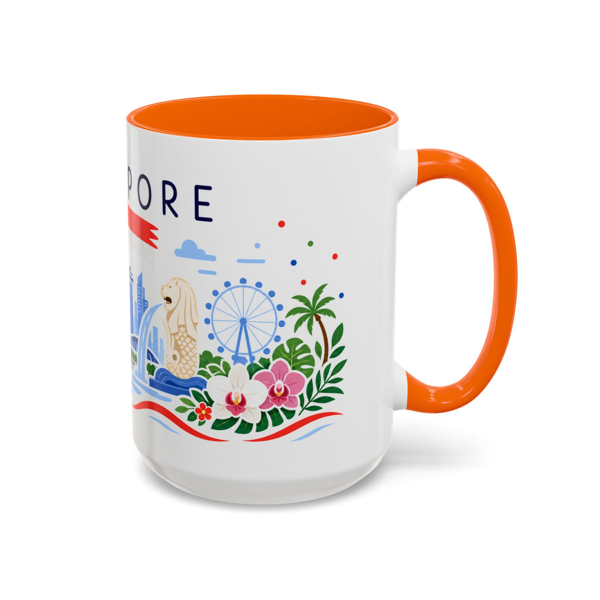 Singapore Coffee Mug | Travel Souvenir Accent Mug | Country Gift Ceramic Cup 11oz 15oz