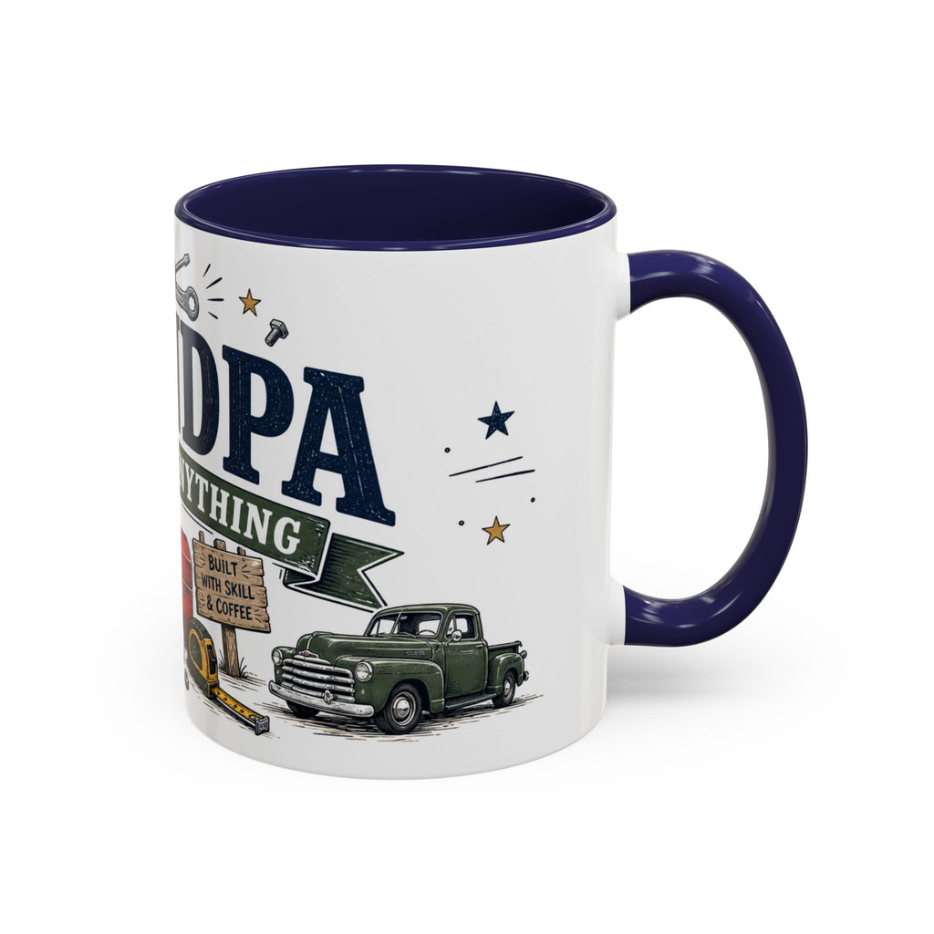 Grandpa Can Fix Anything Coffee Mug | Funny Gift From Grandkids | Accent Ceramic 11oz 15oz