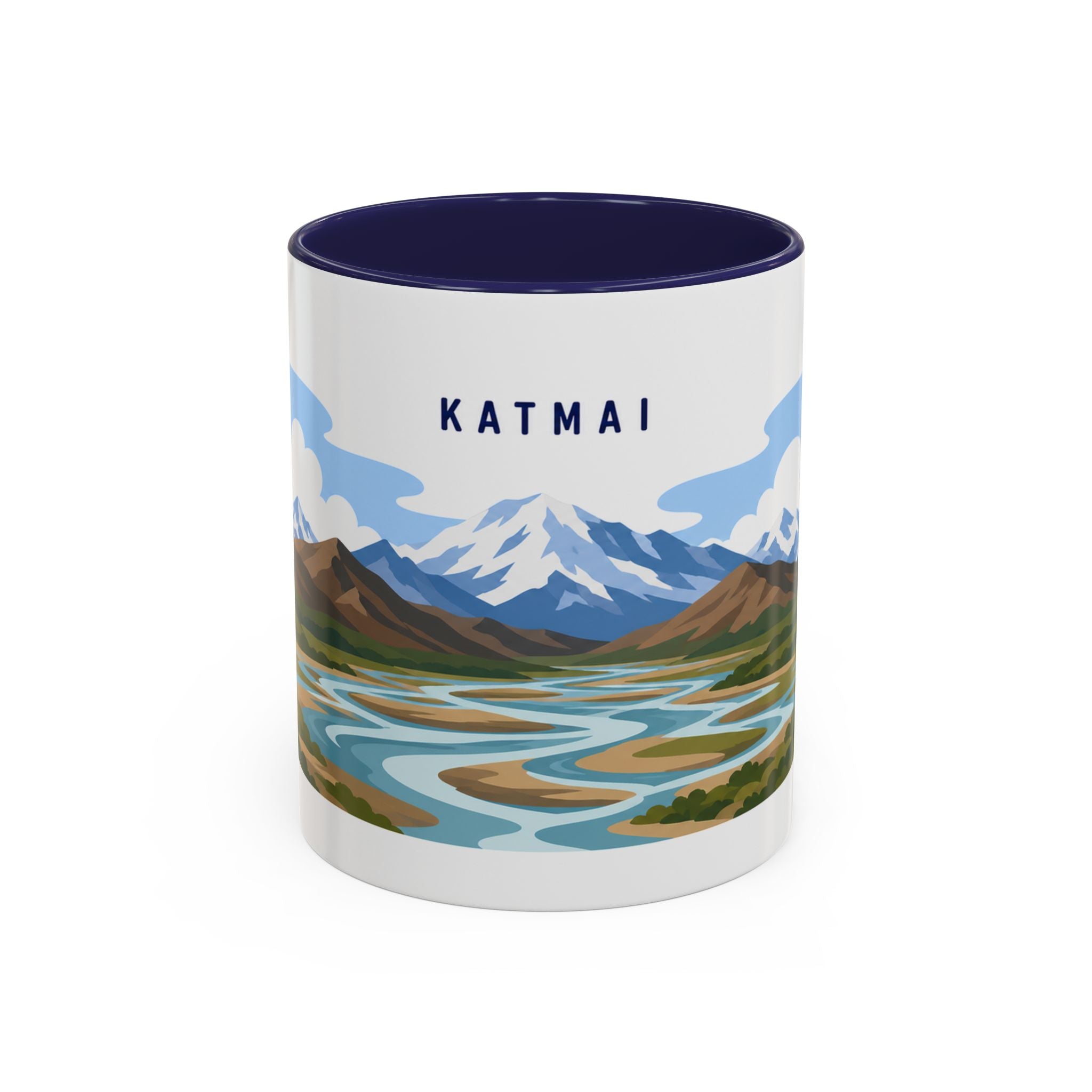 Katmai National Park Coffee Mug | Solid Color Block Park Souvenir | 11oz 15oz Accent Mug