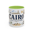 Cairo Coffee Mug | Egypt Souvenir Travel Gift | Accent Color Ceramic 11oz 15oz