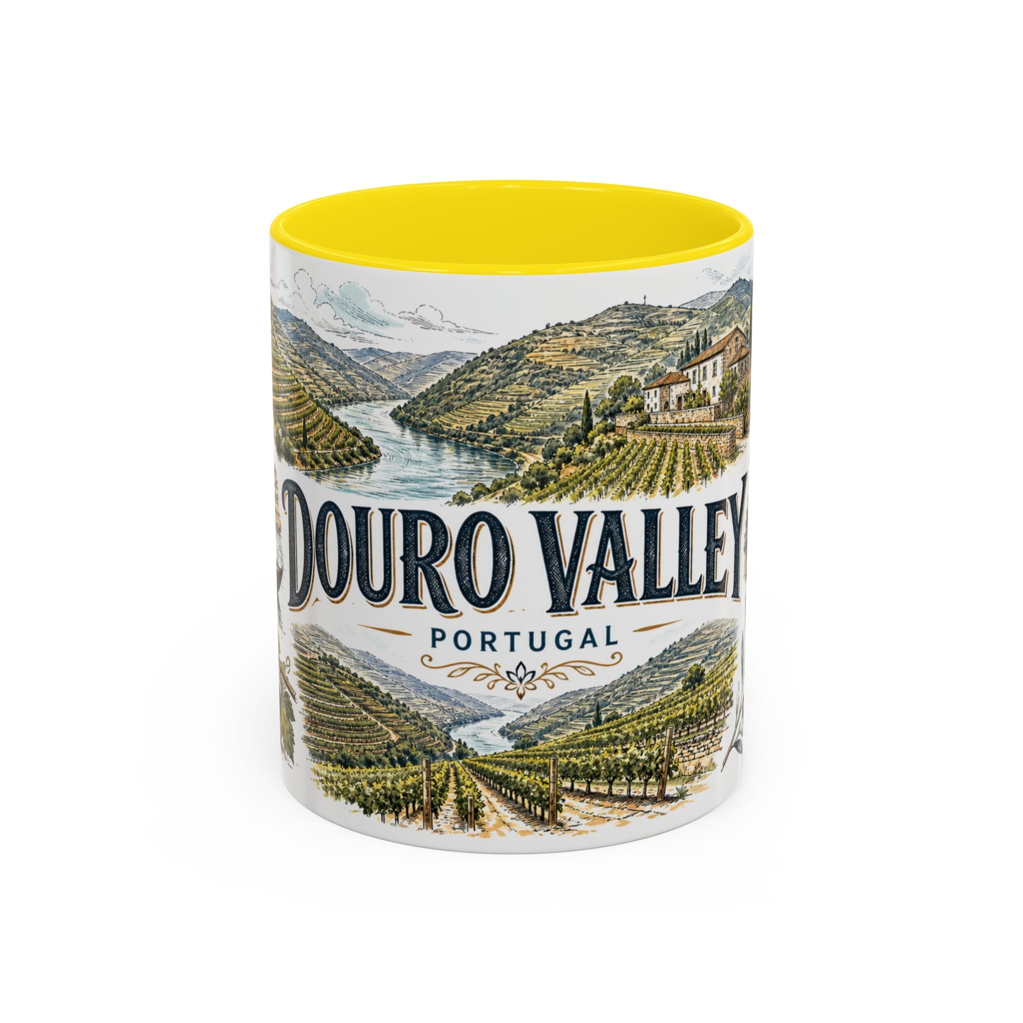 Douro Valley Mug, Portugal Travel Souvenir, Bucket List Gift, Accent Ceramic Coffee Mug 11oz 15oz