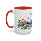 Taurus Zodiac Coffee Mug | Bull and Rose Design | Astrology Birthday Gift | 11 oz 15 oz Ceramic Accent Mug