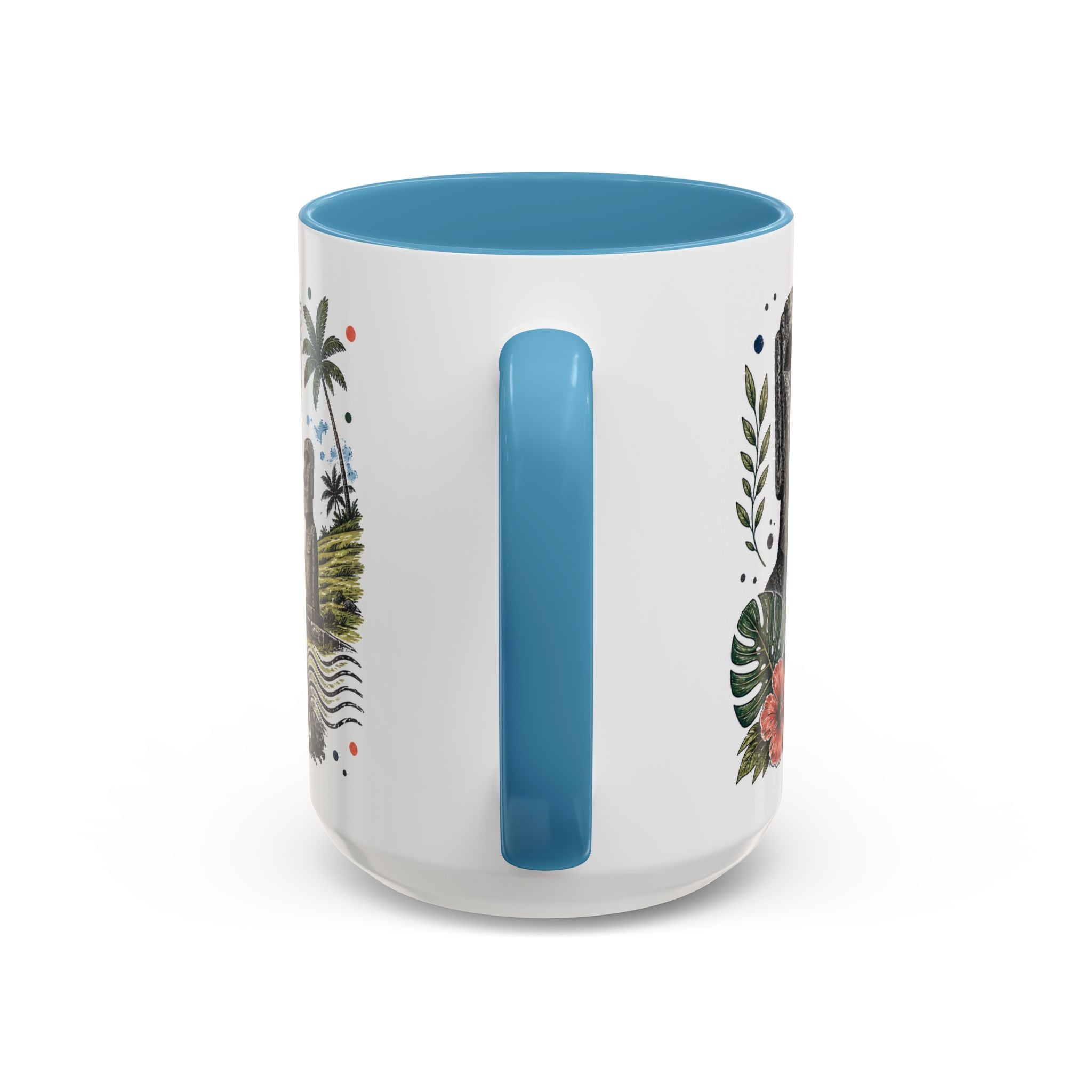 Easter Island Coffee Mug | Travel Destination Souvenir Gift | Accent Color Ceramic 11oz 15oz