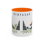 Denpasar Coffee Mug | Indonesia Travel Souvenir | Porcelain Decal City Gift | 11oz 15oz Accent Mug