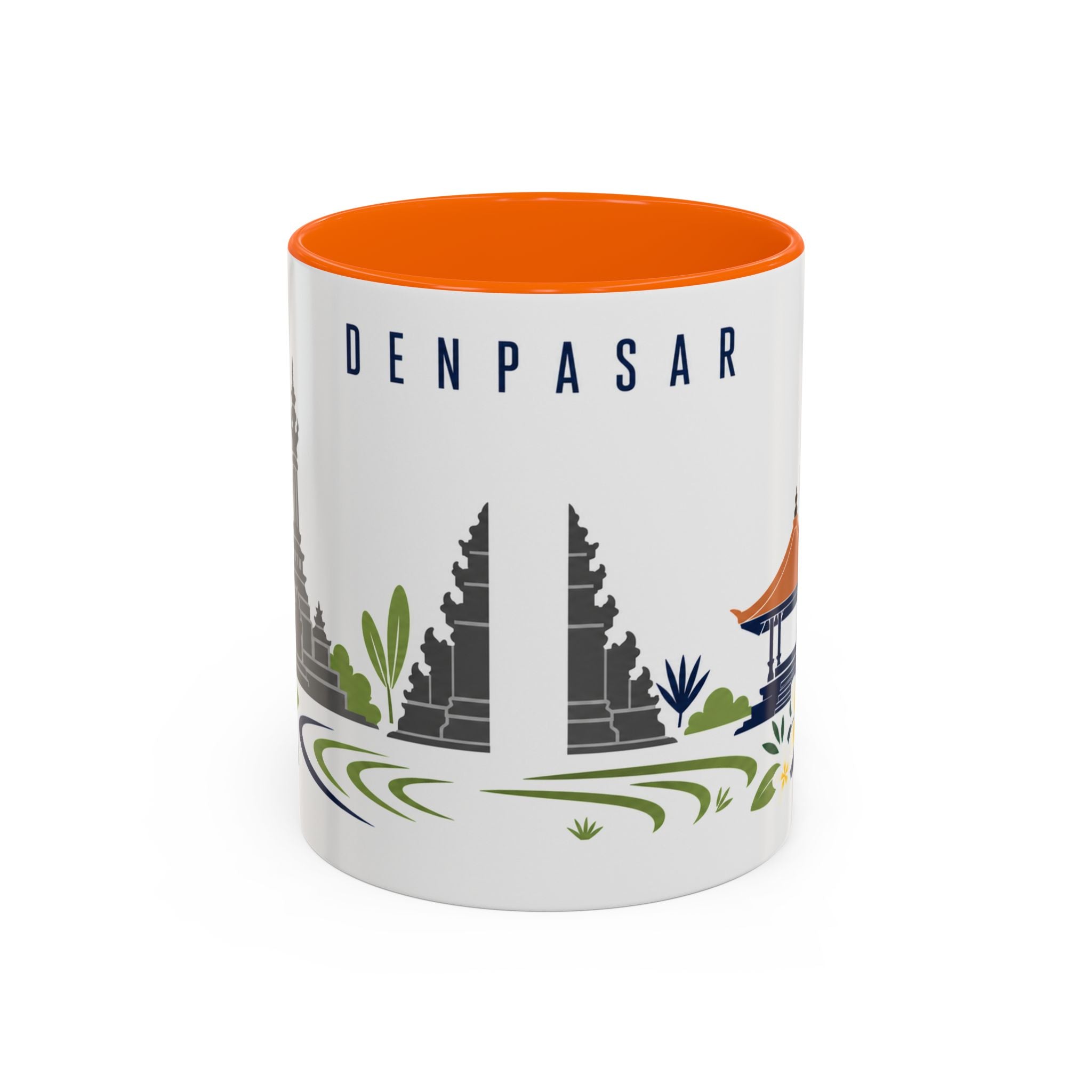 Denpasar Coffee Mug | Indonesia Travel Souvenir | Porcelain Decal City Gift | 11oz 15oz Accent Mug
