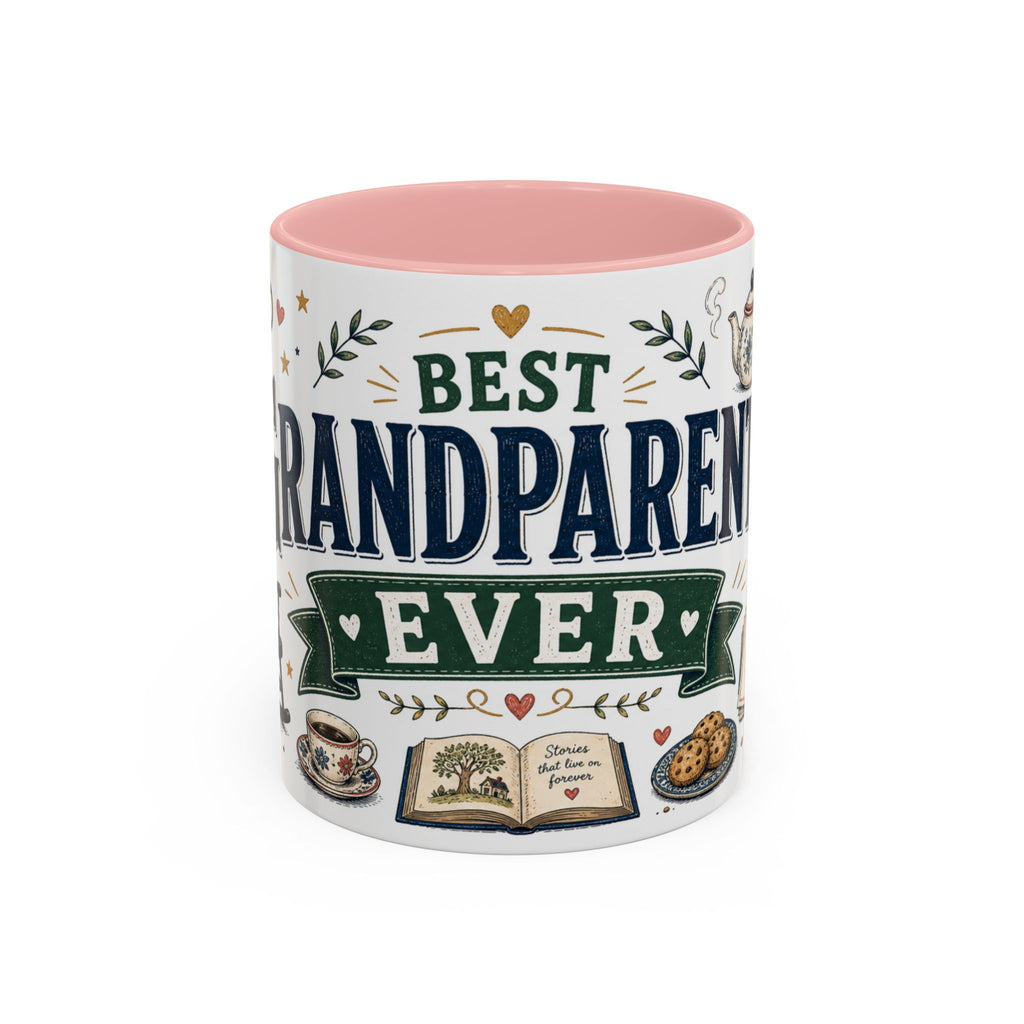 Best Grandparents Ever Coffee Mug | Gift From Grandkids | Accent Color Ceramic 11oz 15oz