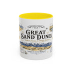 Great Sand Dunes National Park Coffee Mug | Colorado Desert Mountain Dunes Gift | Accent Color Ceramic 11oz 15oz