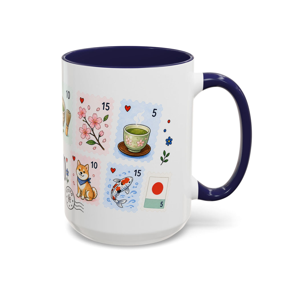 Kyoto Coffee Mug | Postage Stamp Collage Mug | Travel Souvenir Accent Cup 11oz 15oz