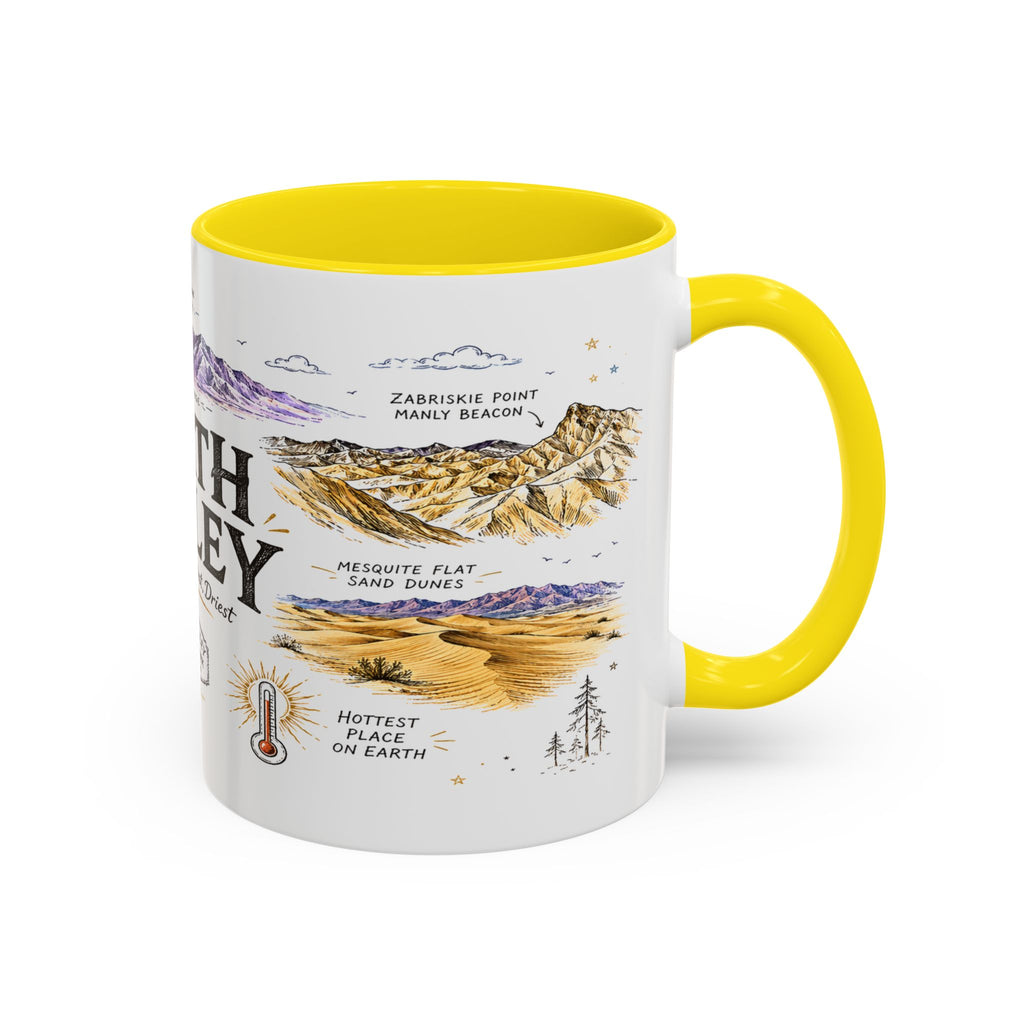 Death Valley National Park Coffee Mug | California Desert Hiking Camping Gift | Accent Color Ceramic 11oz 15oz