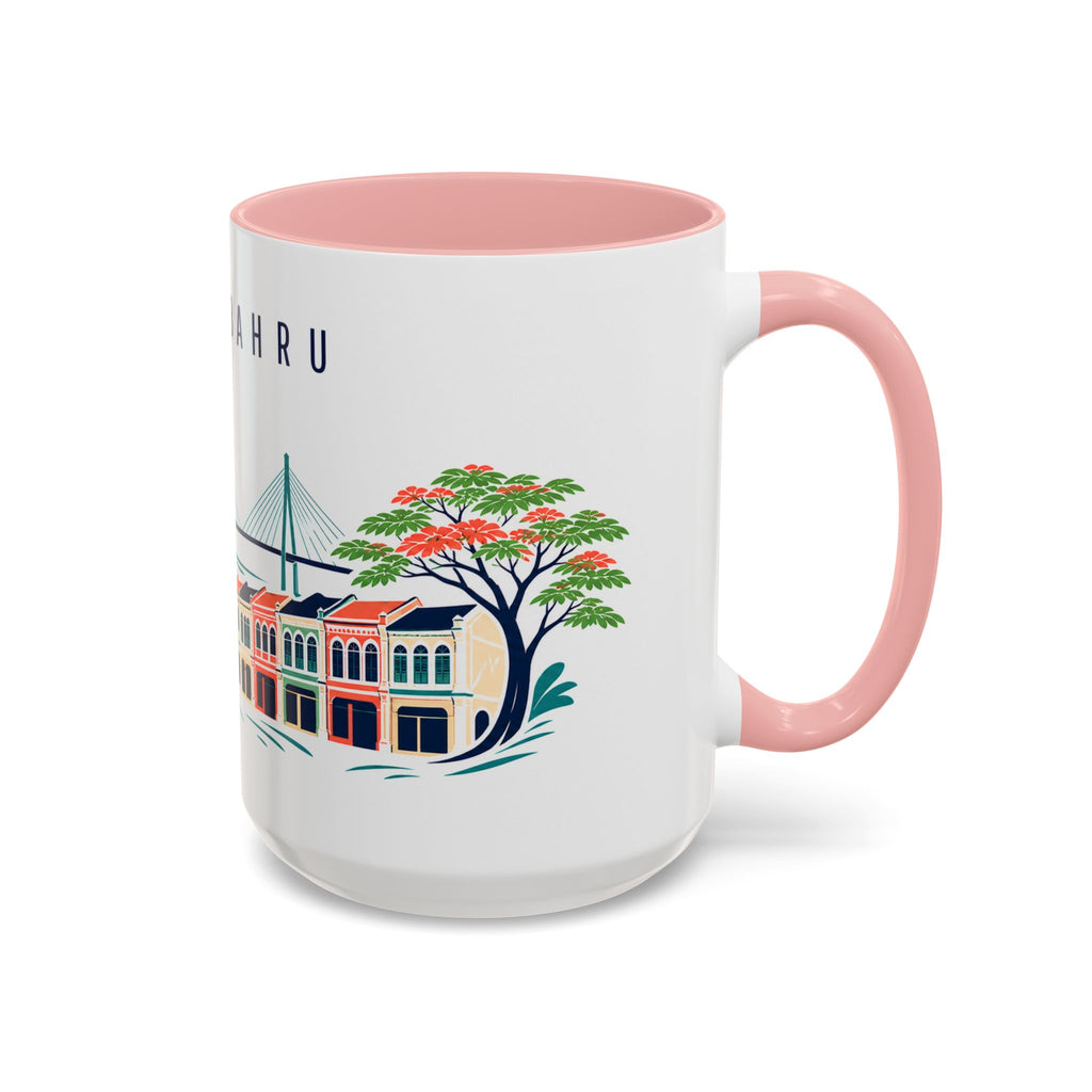 Johor Bahru Coffee Mug | Malaysia Travel Souvenir | Porcelain Decal City Gift | 11oz 15oz Accent Mug