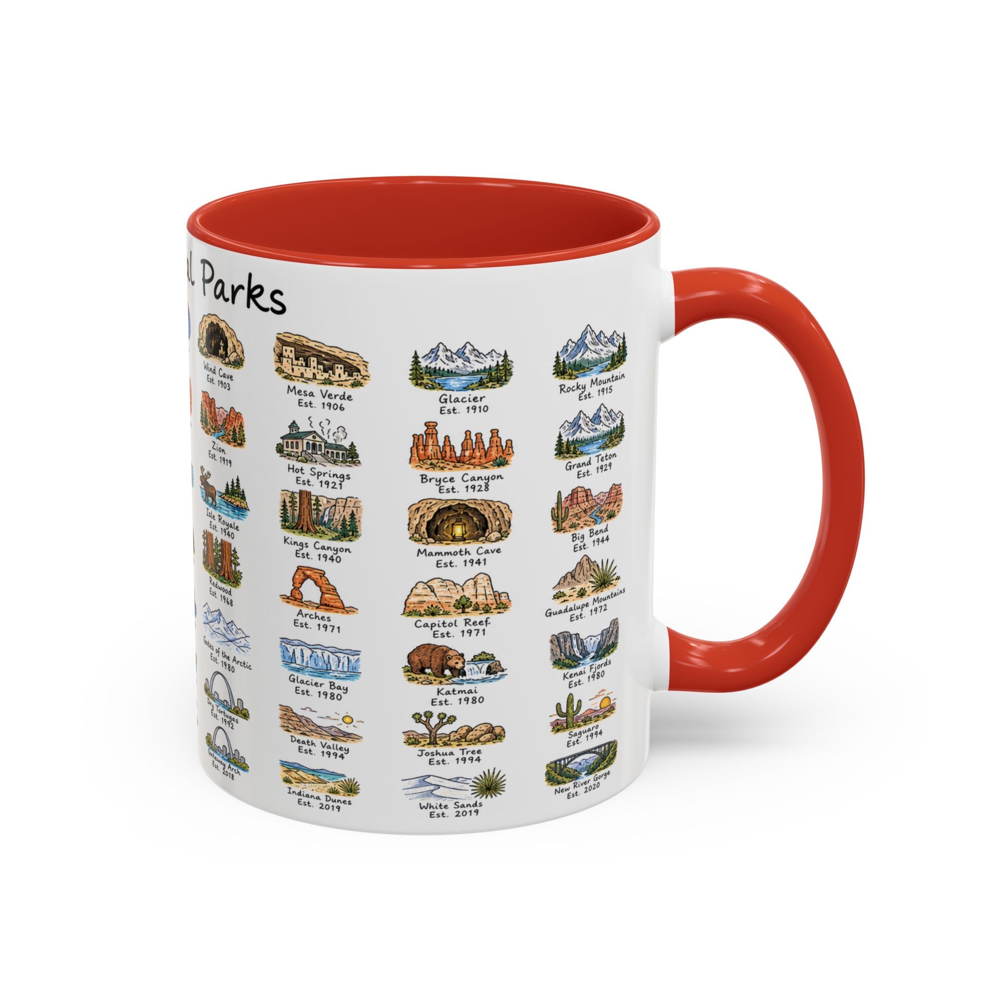63 National Parks Mug | U.S. Parks Coffee Cup | Park Bucket List Gift | Road Trip Hiking Camping Souvenir