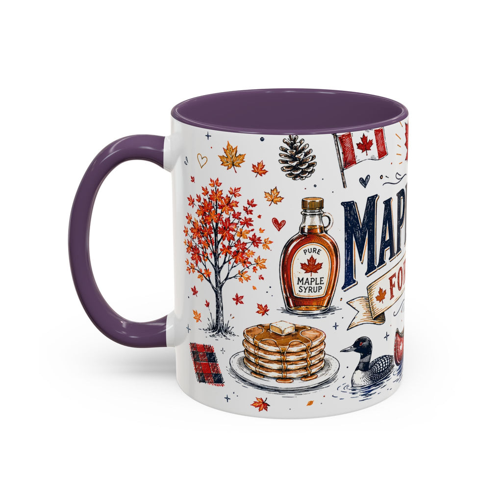 Maple Leaf Forever Coffee Mug | Canadian Pride Gift | Accent Color Ceramic 11oz 15oz