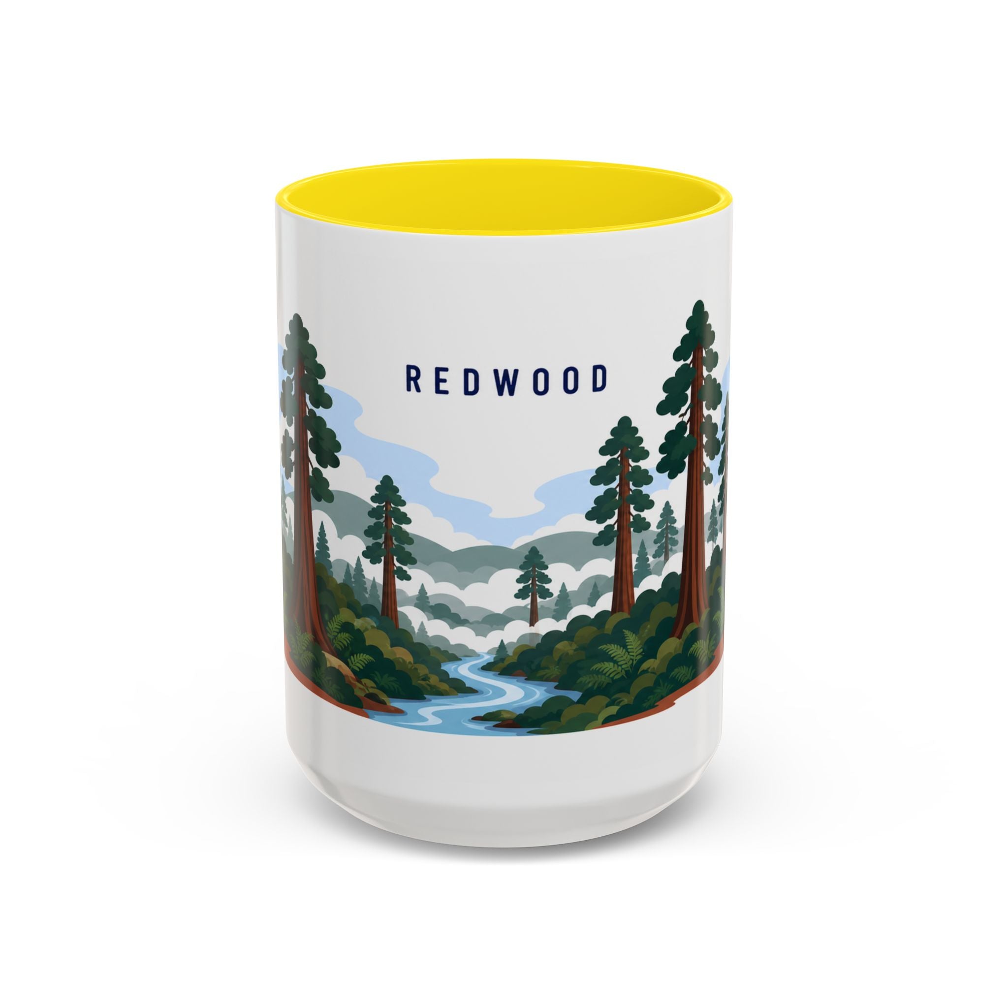Redwood National Park Coffee Mug | Solid Color Block Park Souvenir | 11oz 15oz Accent Mug