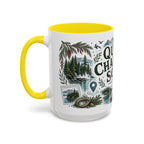 Queen Charlotte Sound Coffee Mug | Travel Destination Souvenir Gift | Accent Color Ceramic 11oz 15oz