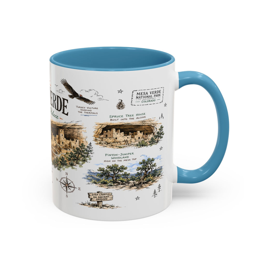 Mesa Verde National Park Coffee Mug | Colorado Ancient Cliff Dwellings Gift | Accent Color Ceramic 11oz 15oz