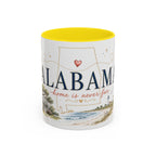 Alabama State Map Mug | Coastal Scenery, Botanical Accents, Homesick Gift