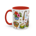 Ubud Illustrated Travel Mug | City Souvenir Accent Coffee Mug | 11oz 15oz Ceramic Cup