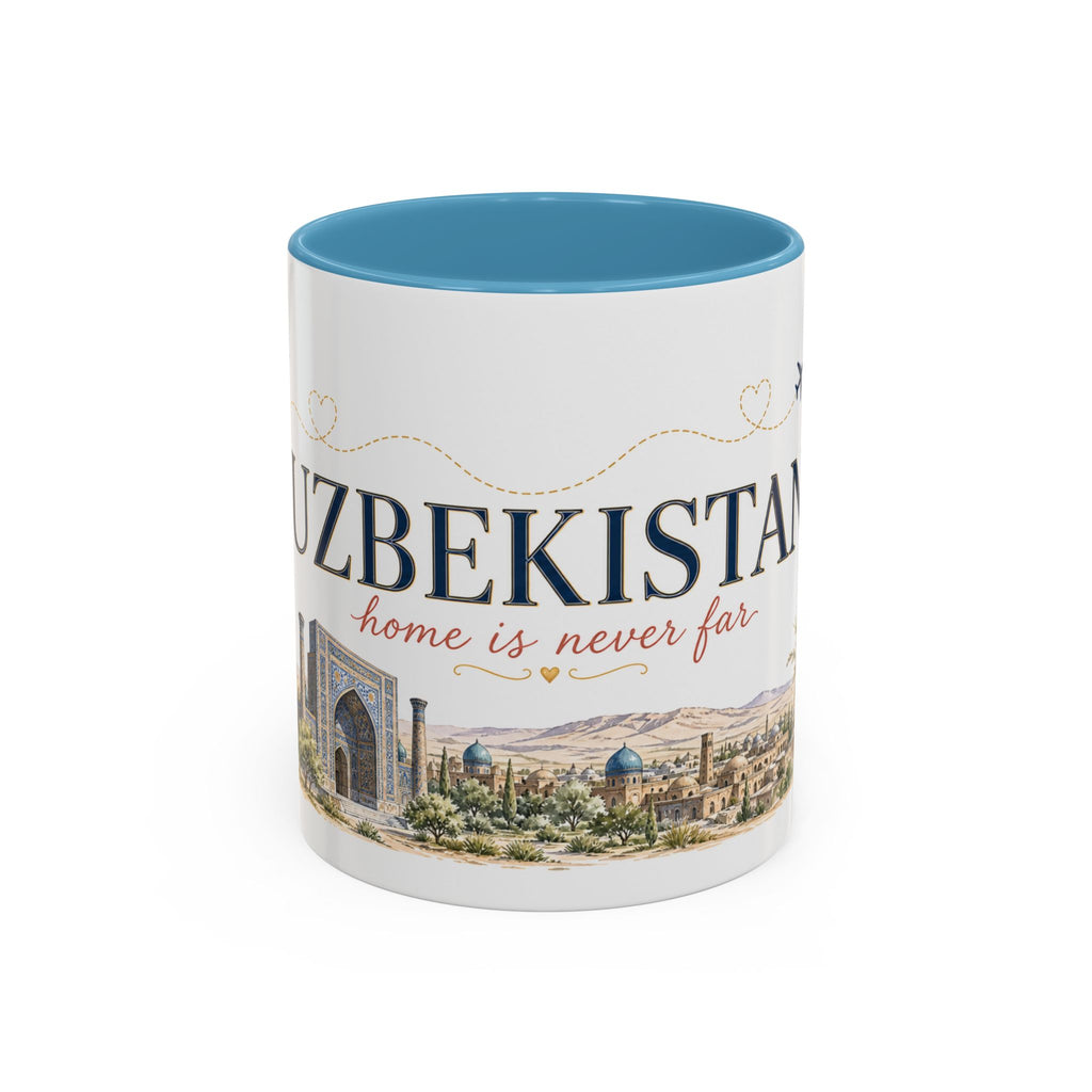 Uzbekistan Home Country Mug | Moving Away Gift | Long Distance Friendship | 11 oz 15 oz Accent Mug