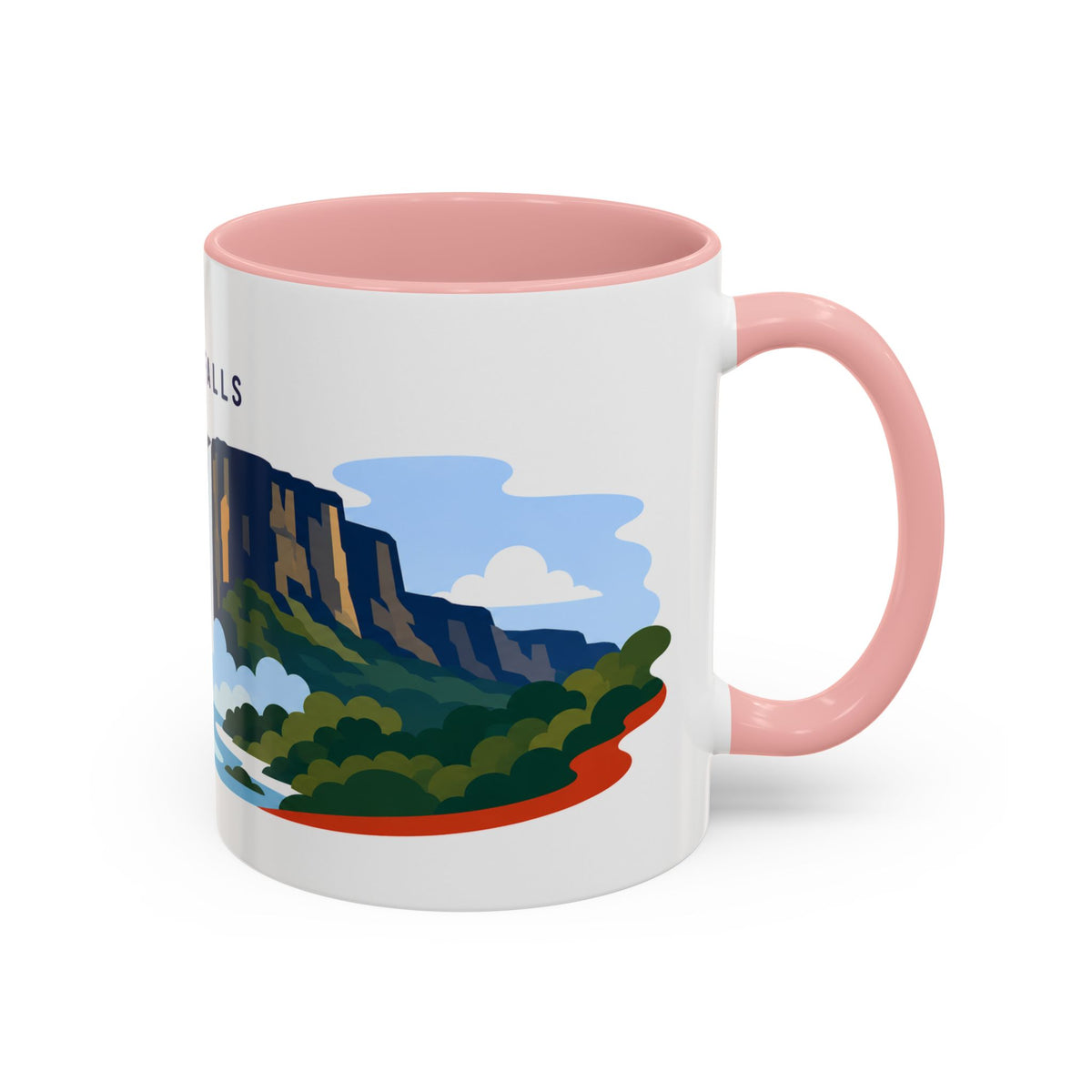 Angel Falls Coffee Mug | Travel Destination Souvenir Gift | Accent Color Ceramic 11oz 15oz