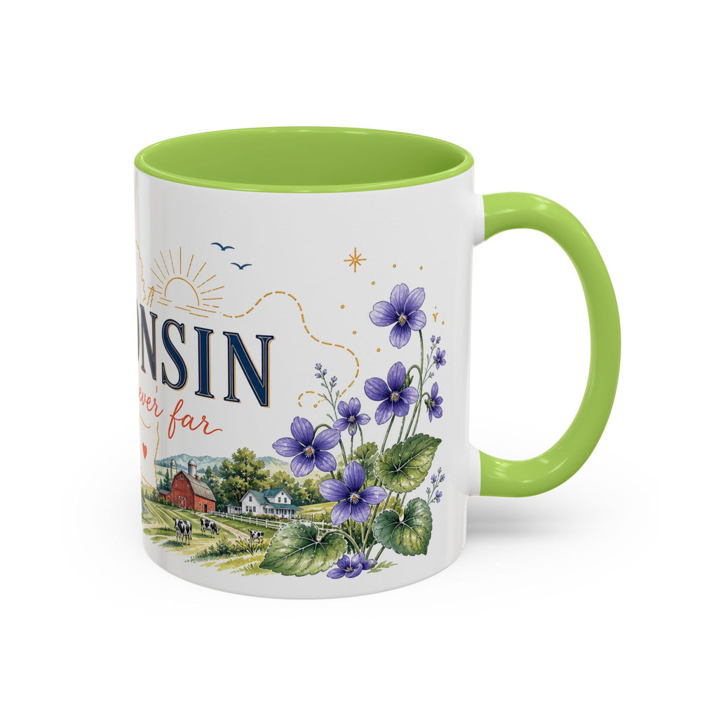 Wisconsin Home State Mug | Moving Away Gift | Long Distance Friendship Coffee Cup | 11oz 15oz Accent Mug
