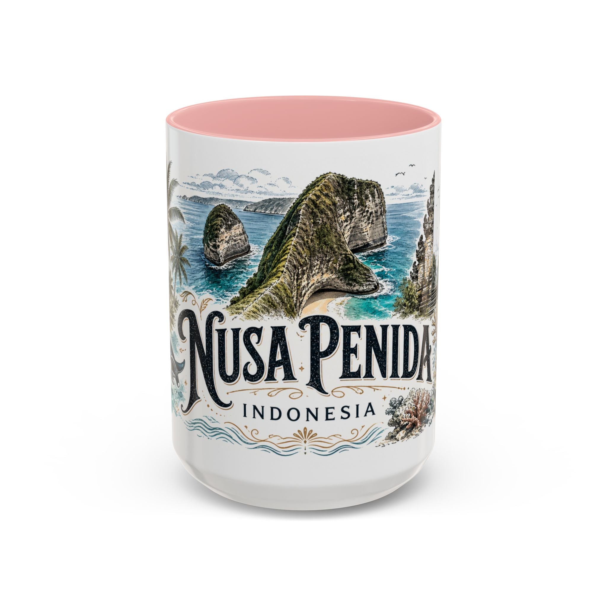 Nusa Penida Mug, Indonesia Travel Souvenir, Bucket List Gift, Accent Ceramic Coffee Mug 11oz 15oz