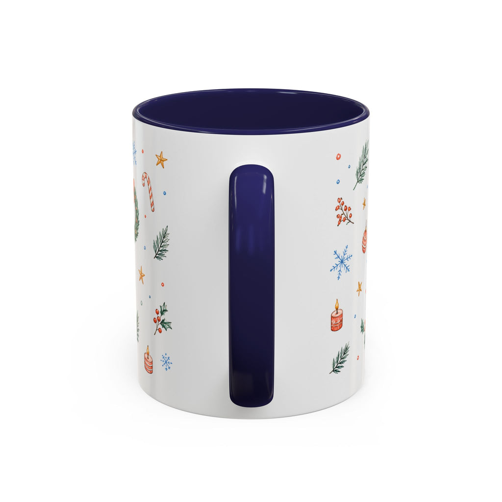 Christmas Mug | Watercolor Tree Gifts Wreath Holiday Cup | Accent Coffee Mug 11oz 15oz