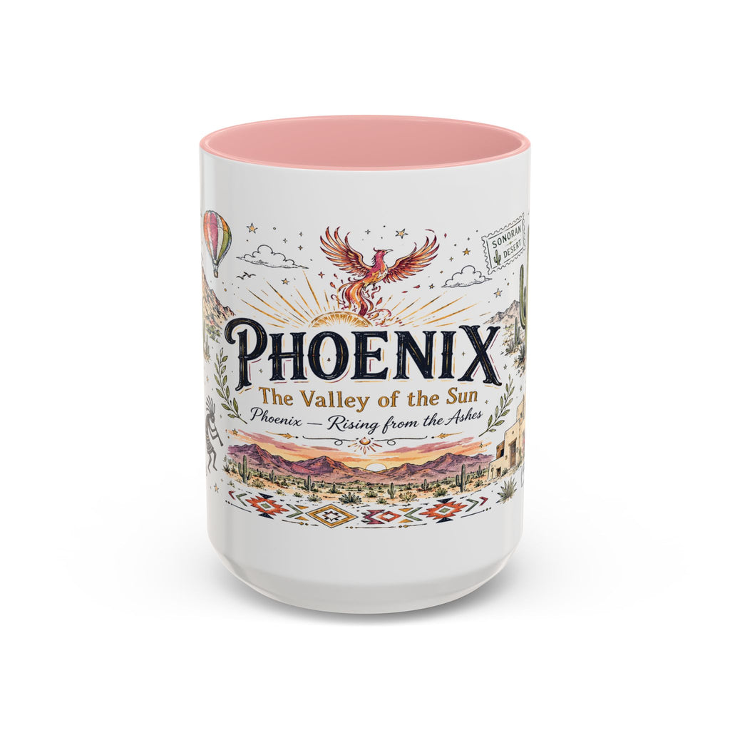 Phoenix Coffee Mug | Arizona Souvenir City Gift | Accent Color Ceramic 11oz 15oz
