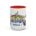 Marseille Illustrated Travel Mug | City Souvenir Accent Coffee Mug | 11oz 15oz Ceramic Cup