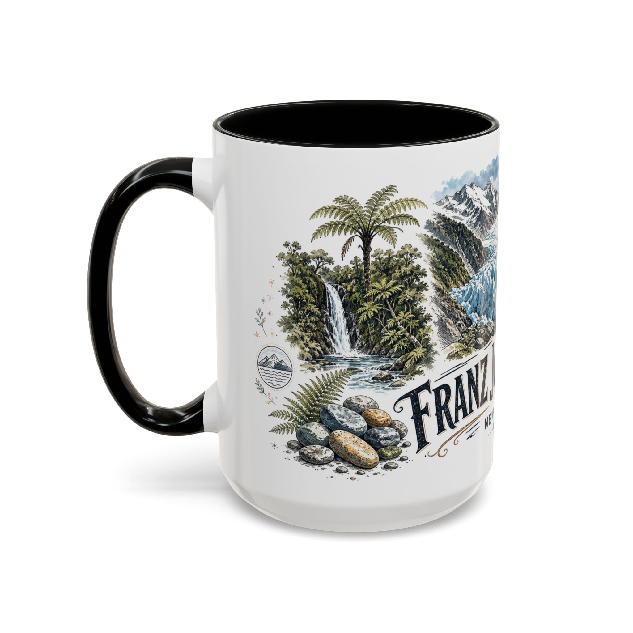 Franz Josef Glacier Mug, New Zealand Travel Souvenir, Bucket List Gift, Accent Ceramic Coffee Mug 11oz 15oz