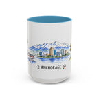 Anchorage Illustrated Travel Mug | City Souvenir Accent Coffee Mug | 11oz 15oz Ceramic Cup