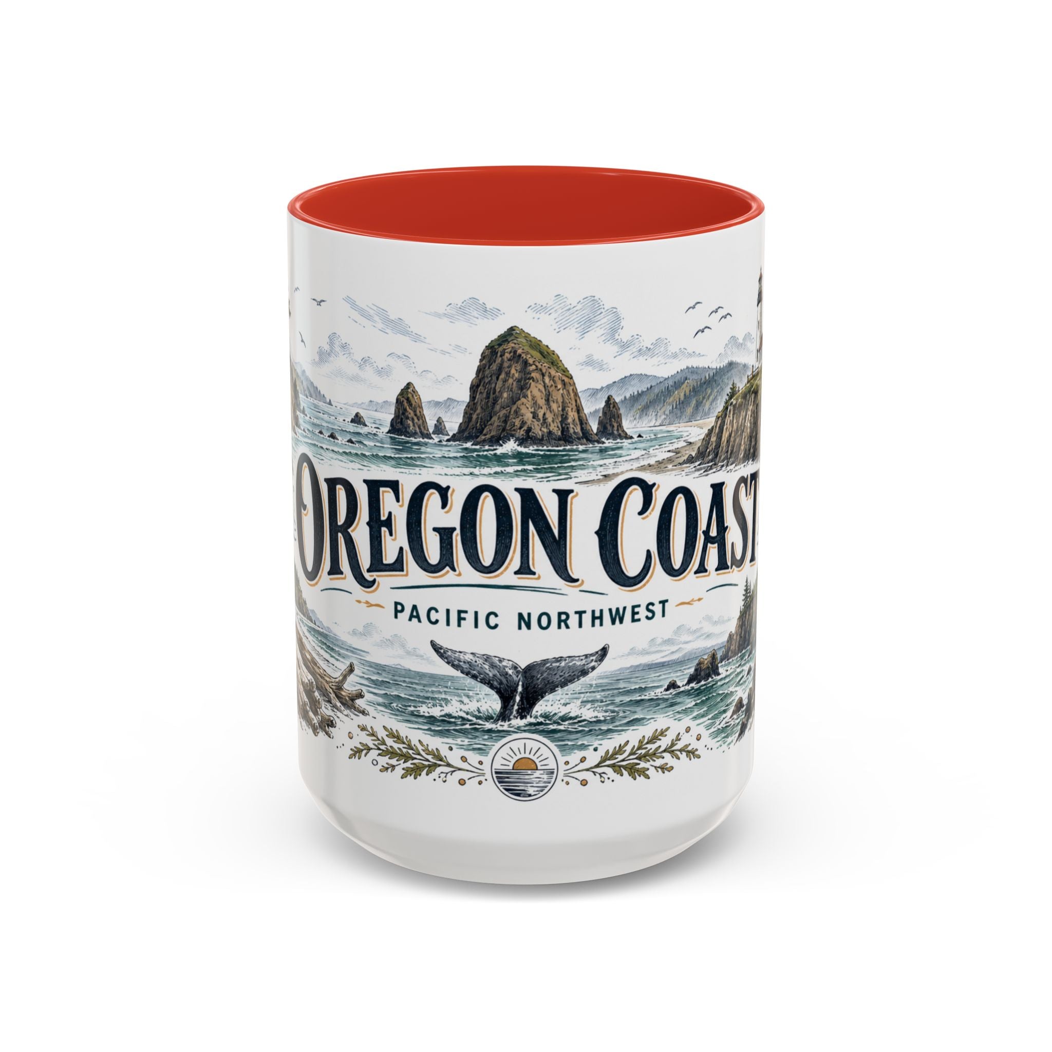 Oregon Coast Mug, Pacific Northwest Travel Souvenir, Bucket List Gift, Accent Ceramic Coffee Mug 11oz 15oz