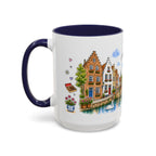 Bruges Illustrated Travel Mug | Belgium Souvenir Accent Coffee Mug | 11oz 15oz Ceramic Cup