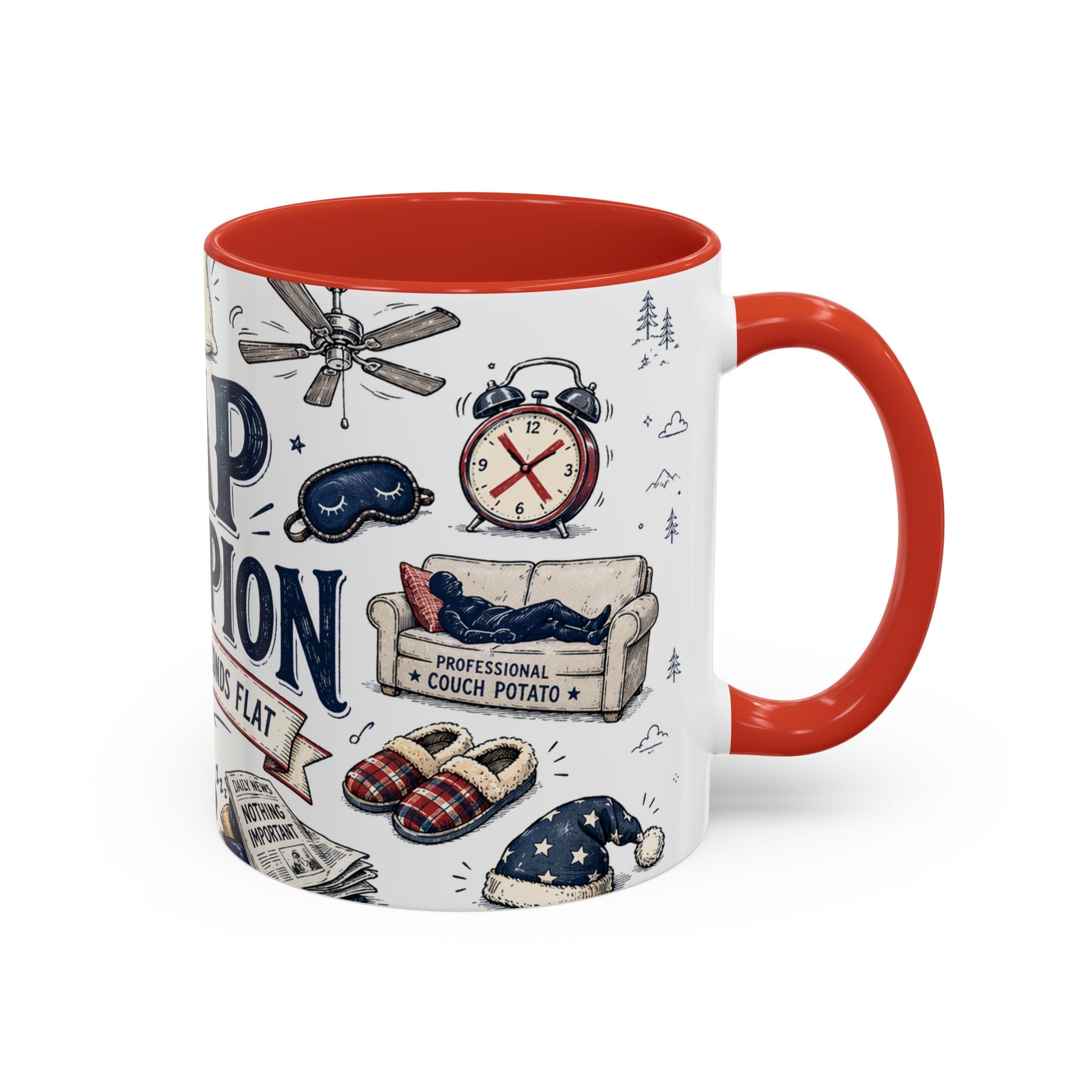 Nap Champion Coffee Mug | Father's Day Gift for Dad | Accent Color Ceramic 11oz 15oz