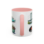 Detroit Illustrated Travel Mug | City Souvenir Accent Coffee Mug | 11oz 15oz Ceramic Cup
