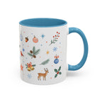 Woodland Christmas Mug | Deer Bird Watercolor Holiday Gift | Accent Cup 11oz 15oz