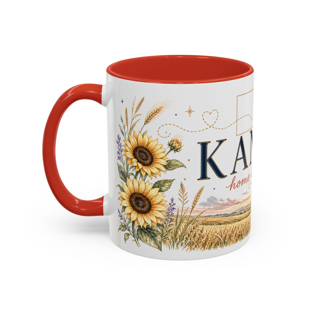 Kansas Home State Mug | Sunflower Prairie Landscape Coffee Cup