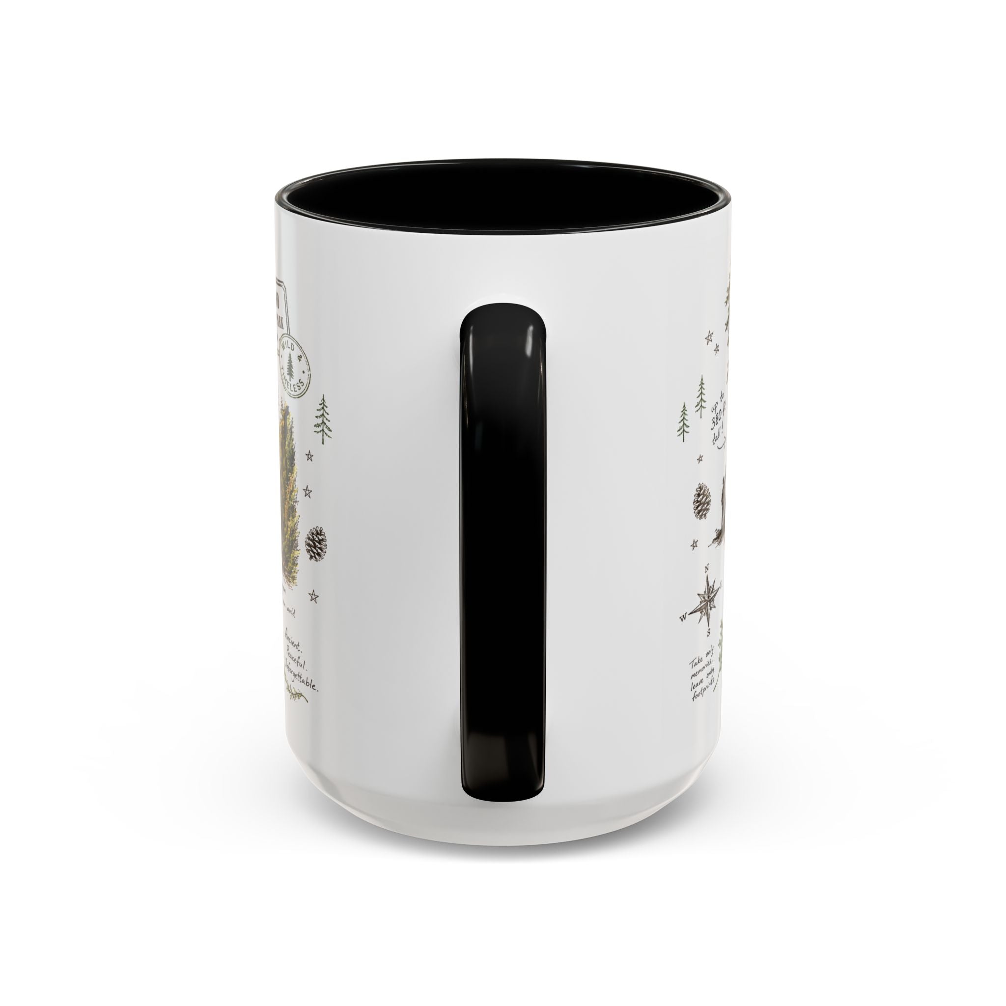 Redwood National Park Coffee Mug | California Coastal Forest Hiking Gift | Accent Color Ceramic 11oz 15oz