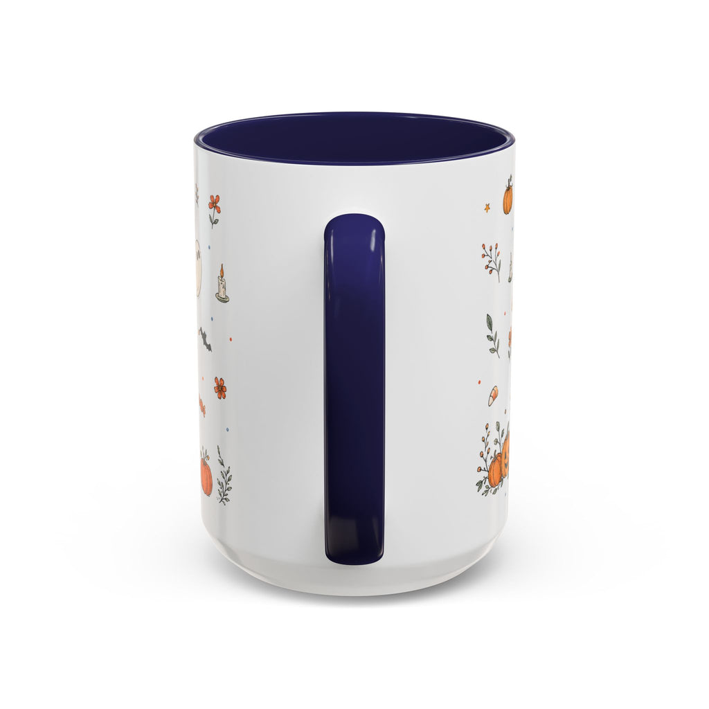 Halloween Party Mug | Ghost Black Cat Candy Watercolor Gift | Accent Cup 11oz 15oz