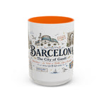 Barcelona Coffee Mug | Spain Souvenir Travel Gift | Accent Color Ceramic 11oz 15oz